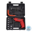 Mini 3.6V Cordless Electric Screwdriver USB Rechargeable Portable Power Drill with LED Light Lithium Battery for Household DIY