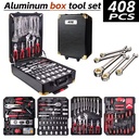Ratchet 408pcs Aluminum Box Household Tool Set for Home & Auto Repair-Combination Maintenance Mechanical Assembly