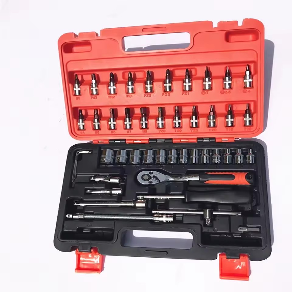 Buy 46Pcs Car Repair Hand Tools Drive Chrome Vanadium Socket Ratchet Wrench