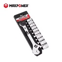 Maxpower Brand High Quality Heavy Duty Socket Wrench Set 11pcs Tool Kit Mechanical Socket Wrench Set