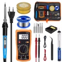 80W Digital Display Electric Soldering Iron Adjustable Temperature 908S Multimeter Combination Set Internal Heating Repair Tools