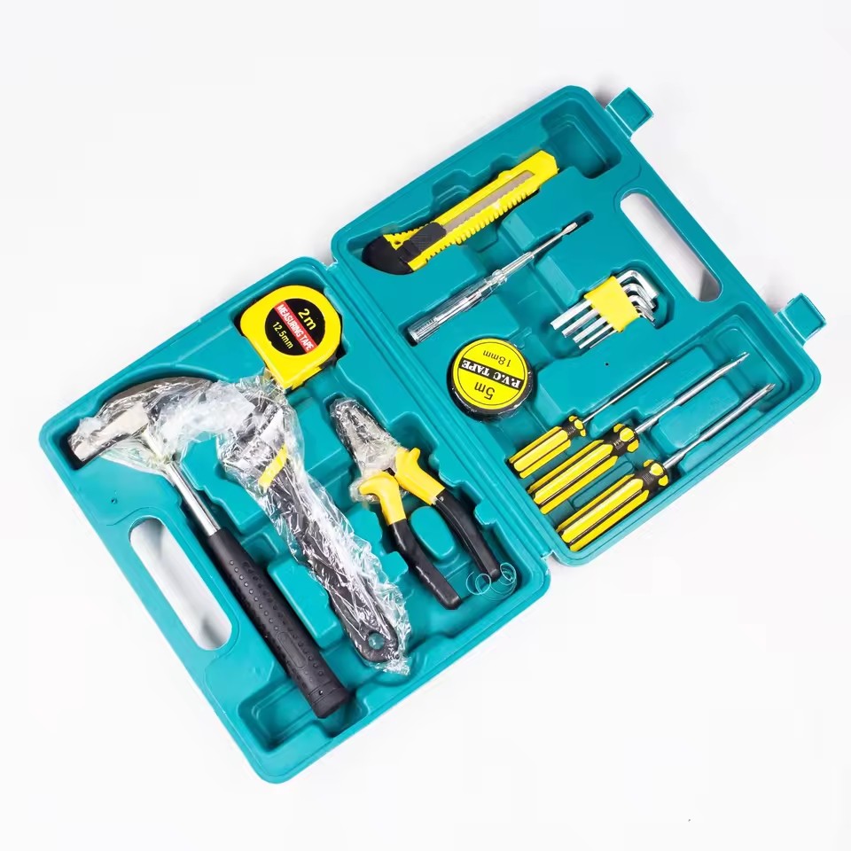 Professional Household Hardware Repair Kit Small Tool Set Including Tape Measure Vise Screwdriver Toolbox Socket Set Case