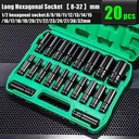 New 1/2Inch Drive 6-Point Impact Socket Set 10-20 Pcs/set 8-32mm Metric Sizes Carbon Steel Impact Socket Set
