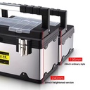 Stainless Steel 10-Piece Toolbox Tools Household Large Size Multi-function Hardware Electrician Portable Car-mounted Repair Box
