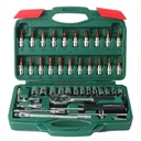 46Pcs/Set Drive Socket Wrench Set Hand Tools Kit 1/4" Small Metric Extension Bar Repair Tools Bit Socket Set