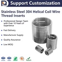 High Quality ROHS Certified American Standard Metric Coarse Stainless Steel Fully Threaded Metal Wire Thread Insert 3-Year