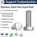A2-70 Stainless Steel Hexagon Head Screw Bolt Nut 3/16-2 Inch DIN 931/DIN 933 Plain for Building Manufactured Stainless Steel