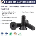 DIN 7991 Metric Flat Head Socket Cap Screws Alloy Steel Class 10.9 Black Oxide/Zinc Plated Finish Brand PT-11 Model M2-M20
