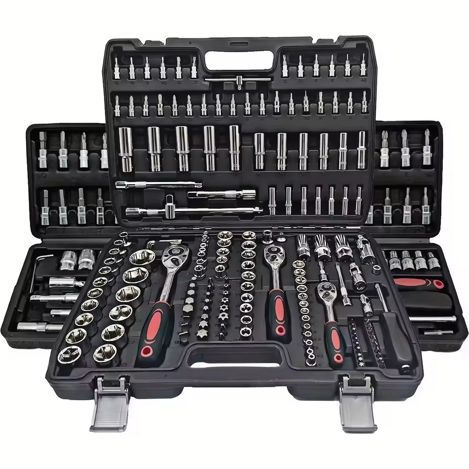 Auto Repair Mechanic Tool Kit Home Mechanic Socket Wrench Drive 172pcs Repair Car Hexagon Hard Case 1/2\" 1/4\" 3/8\" Sizes 1/4