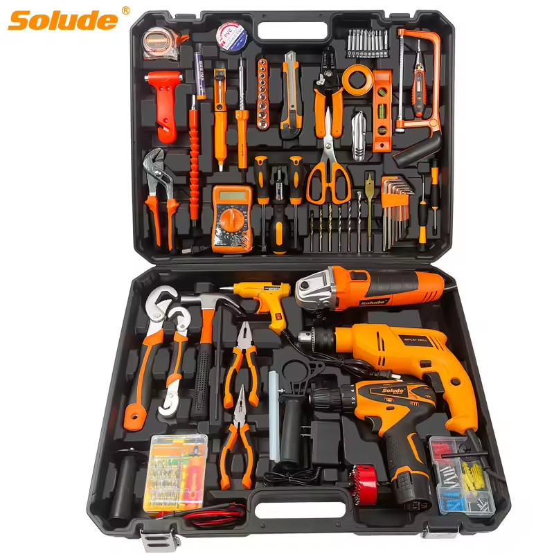 SOLUDE 172PCS Variable Speed Control Professional Household Use Multipurpose Woodworking Tool Kit