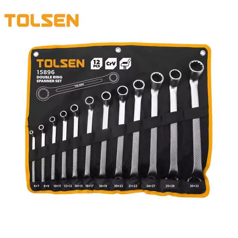 TOLSEN 15896 12pcs Double Ring Combination Wrench Spanners Set