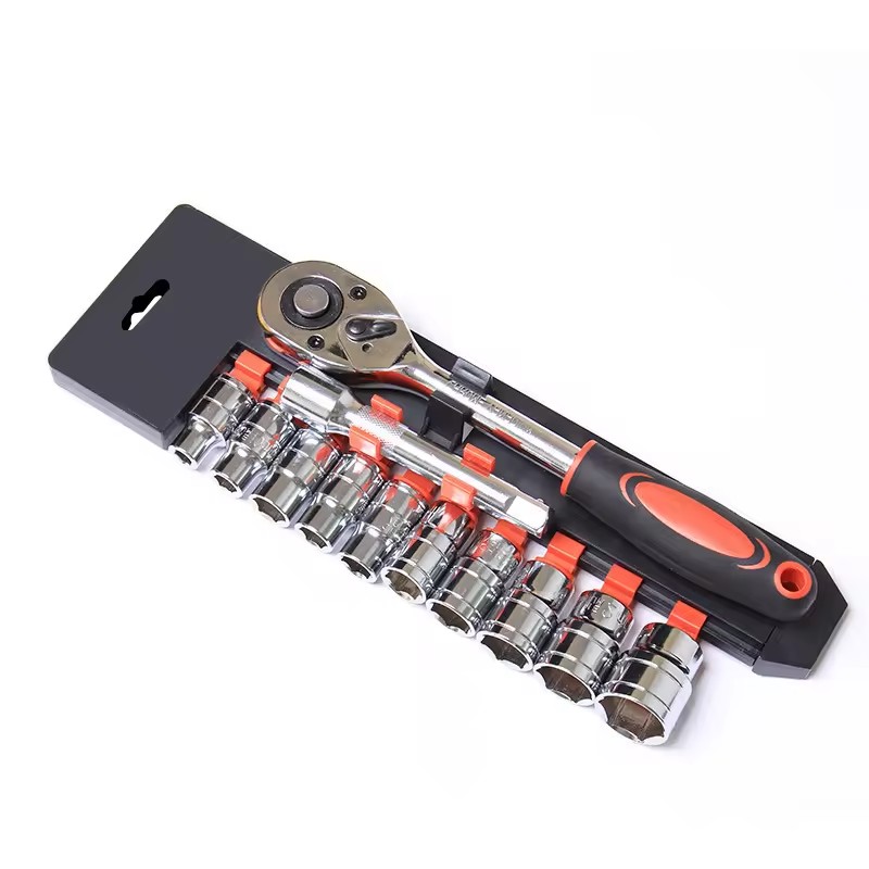12-Piece Metric OEM Auto Repair Tool Set Ratchet Quick Socket Wrench Car-Mounted for Vehicle Maintenance & Emergency