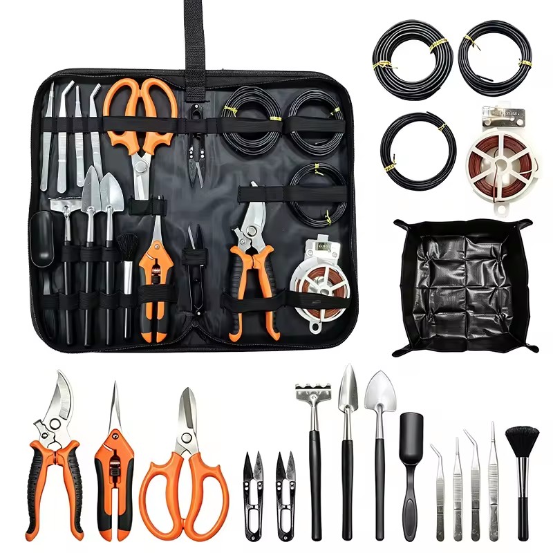 Gardening Tools 20-Piece Complete Set Pruning Shears High Branch Shears No Blade Material for Fruit Picking Orange/Green/Black