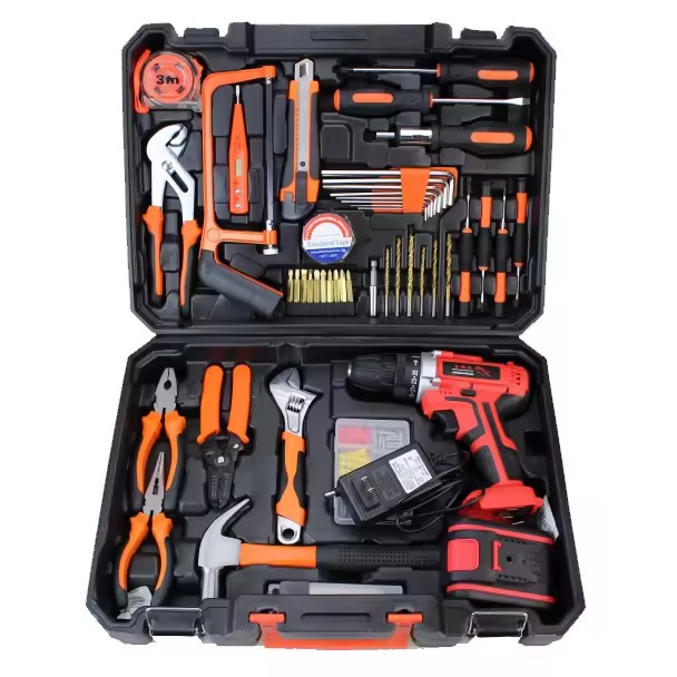 Supplier Cordless Power Tools Set Electric Hand Tools Kit Box Set Power Drill Tool Sets