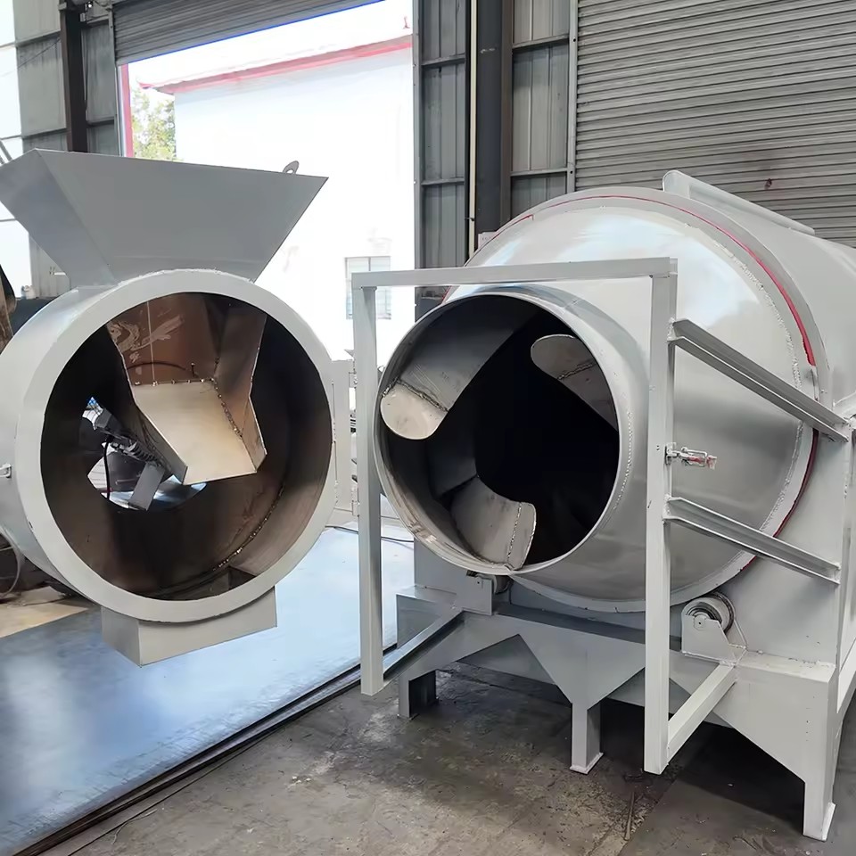 High Efficiency Electric Heated Stainless Steel Industrial Drum Dryer with Engine & Motor for Food Processing (Grains & Fruits)