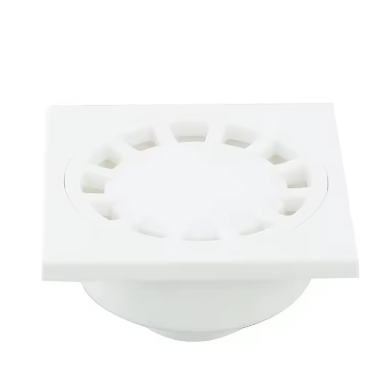 PVC Bathroom Floor Drain Cover Grate White 50mm 75mm 110mm Custom Size Anti-Clog for Shower SAM