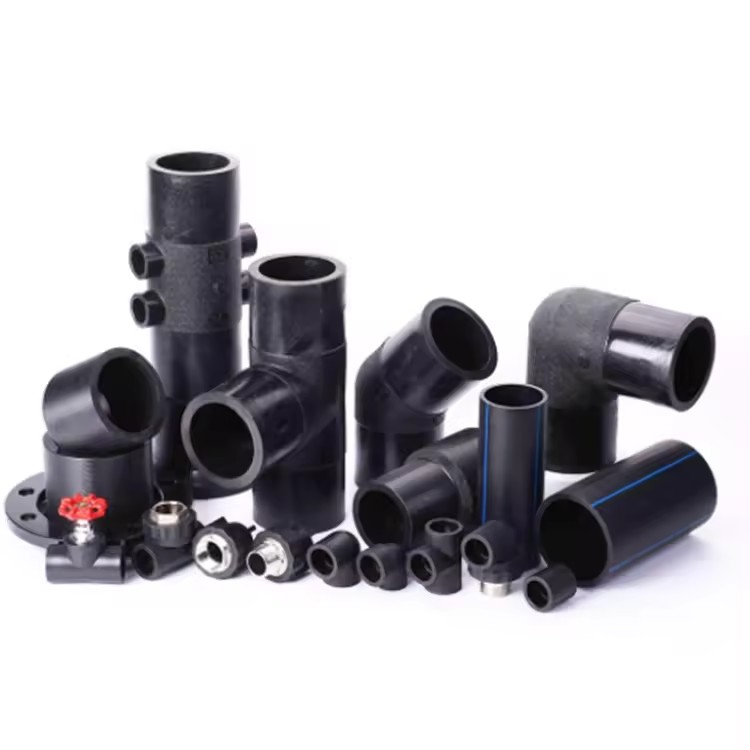 HDPE Plastic Pipe Fittings Male / Female Elbow for Water Thermal Plastic HDPE Pipe Fittings Butt Fusion Long Spigot Hdpe Fitting