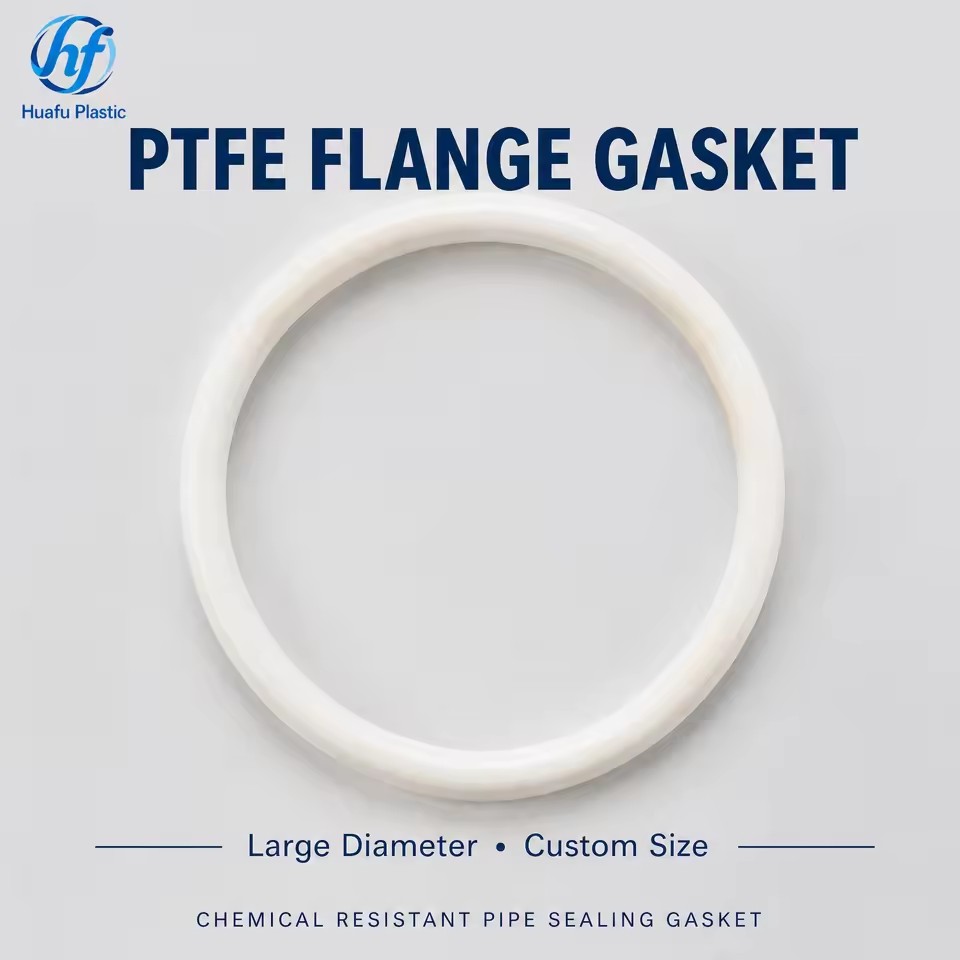 Virgin PTFE Flange Gasket Large Diameter Fluoroplastic Sealing Ring High Temperature Chemical Resistant CNC Machined