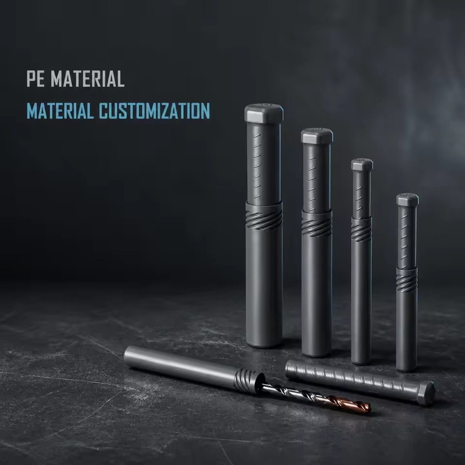 PE Plastic Square Telescopic Pack Tube for CNC End Mill Tool Storage Custom Packaging Box for Drill Bits