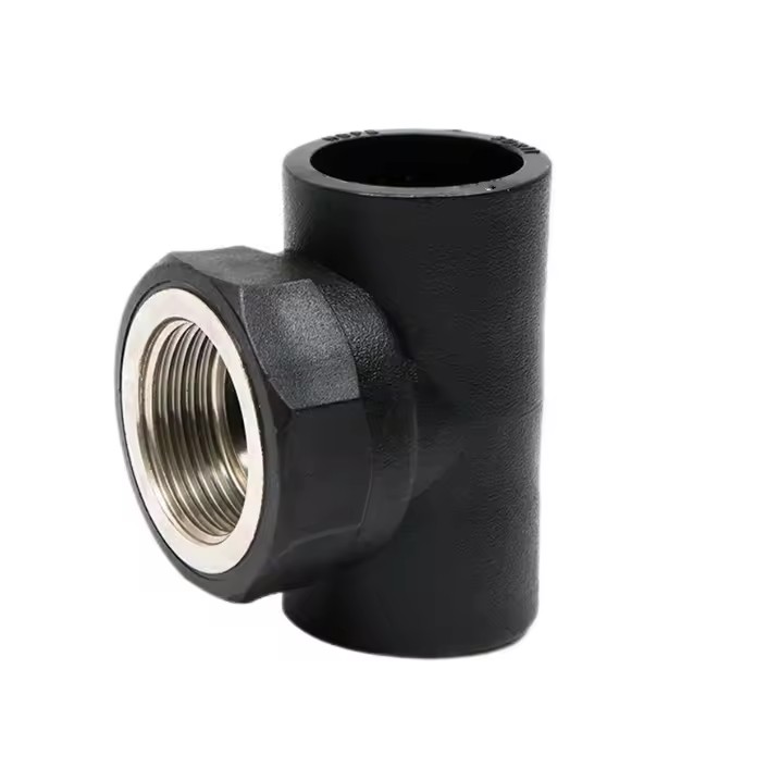 PE100 HDPE Female Thread Tee Pipe Fittings 20-63mm 0.6-1.6MPa Pressure Black Durable Corrosion Resistant 3-Year Warranty