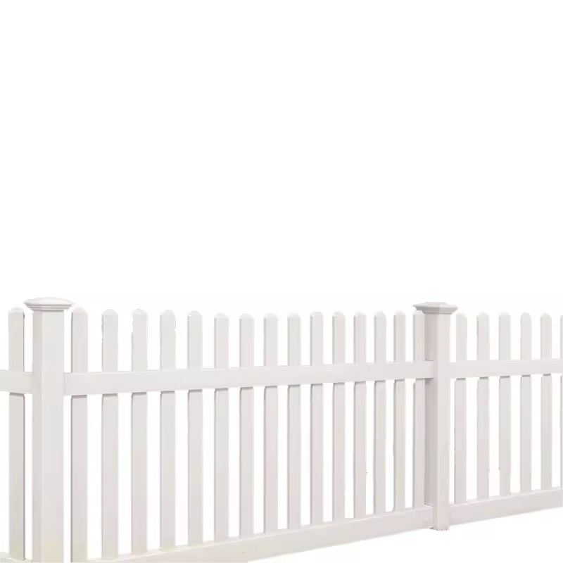 White Plastic Garden Fencing Vinyl Decorative PVC Picket Fence