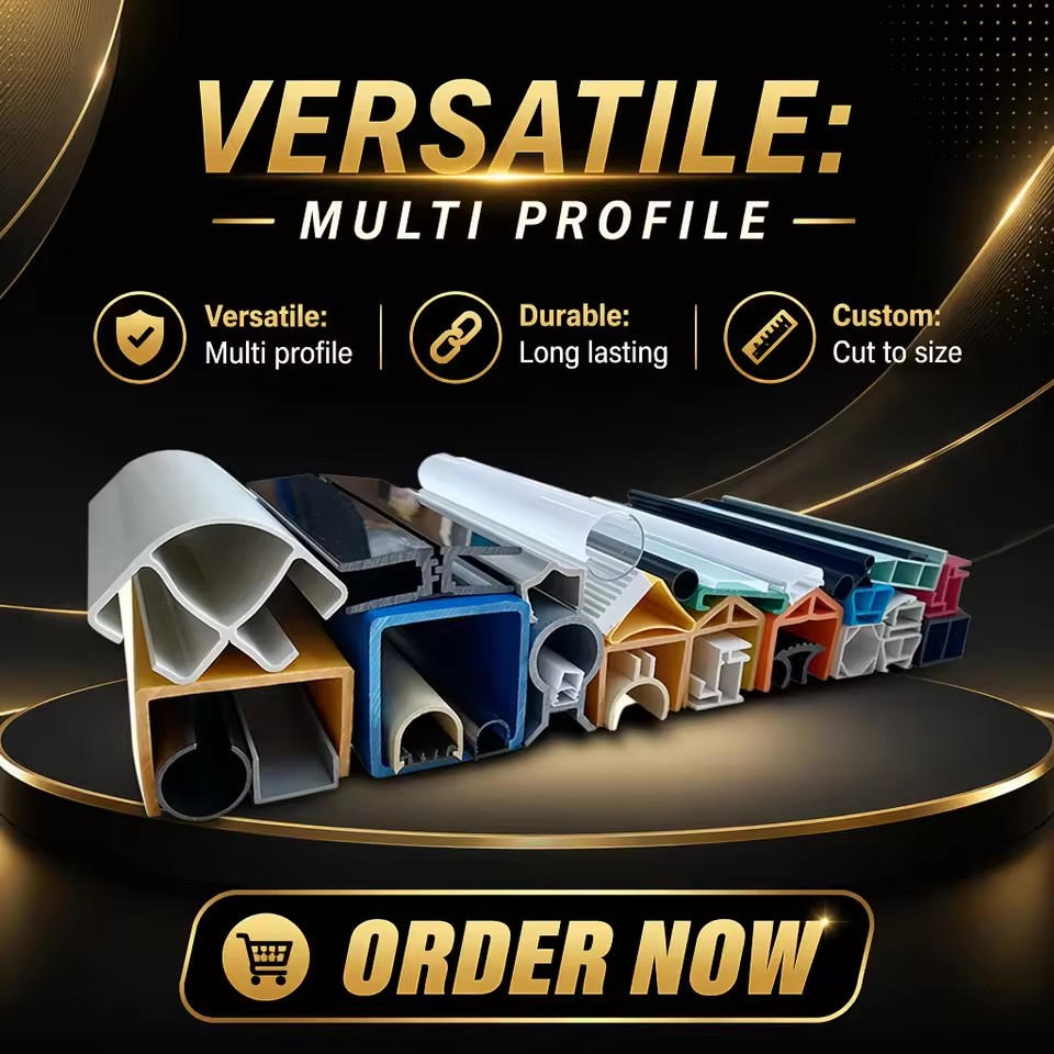 PC/ABS/PVC/PE/PP/TPU/TPV Eco-Friendly Durable OEM Extrusion Custom Plastic Profiles