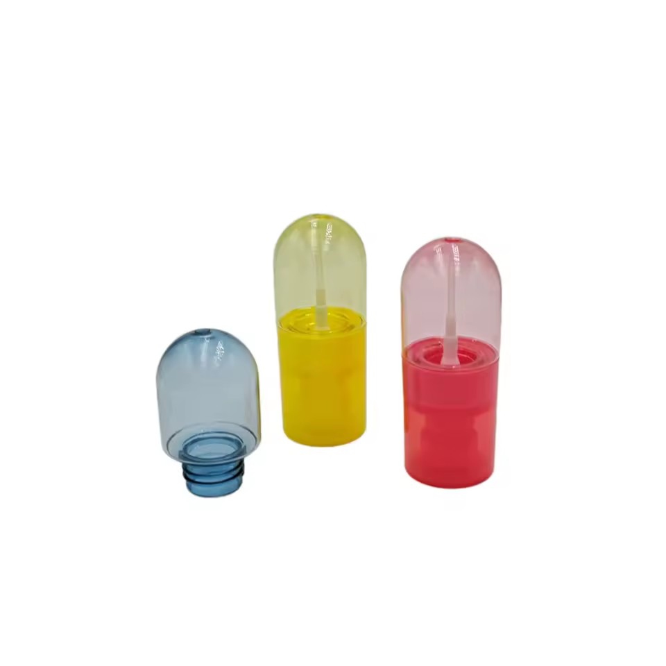 35ml Plastic Oval Makeup Setting Spray Bottle Small Bulb Stock Solution Separate Base Inverted Cosmetics Bottle for Screen