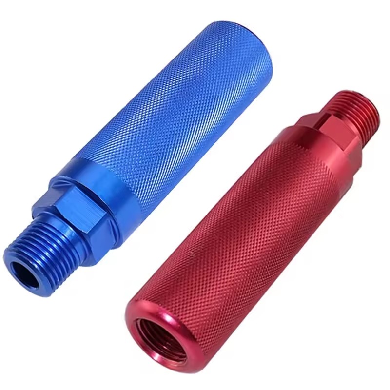 Anodized Aluminum Gladhand Grips Glad Hand Extension Handle Set Red Blue for Truck and Trailers Easier Coupleling