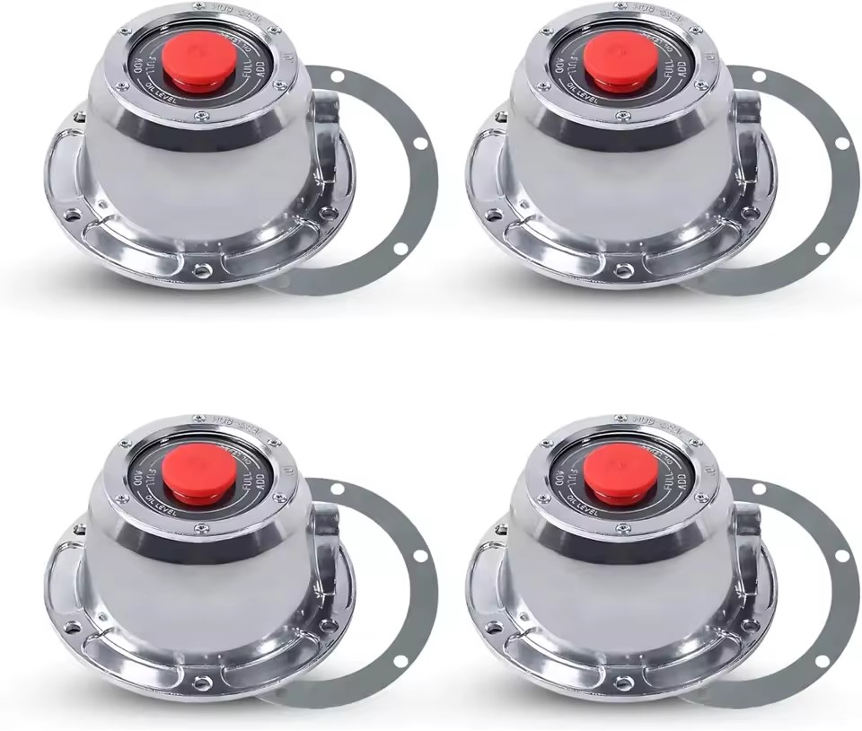 New Silver 343-4195 Aluminum Hub Cap 6 Holes for Semi Truck Trailer Replacement