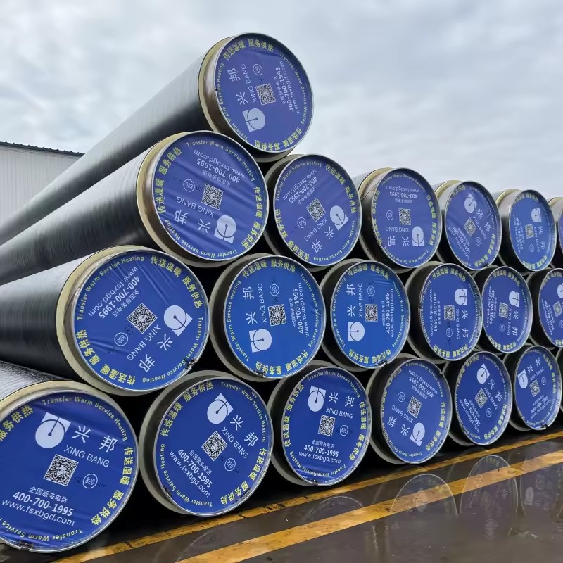 Direct Buried HDPE Jacket Pre-Insulated Seamless Steel Pipe with Polyurethane Foam Spray Coating GB Standard Welding Service