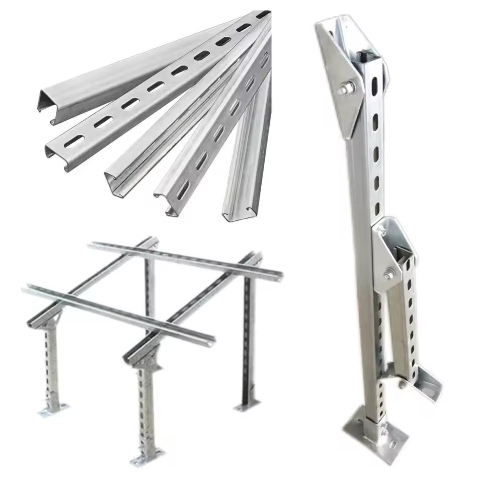 Chinese Steel Manufacturer Hot-Dip Galvanized C-Shaped Steel Photovoltaic Bracket Manufacturers Solar Power Generation Brackets