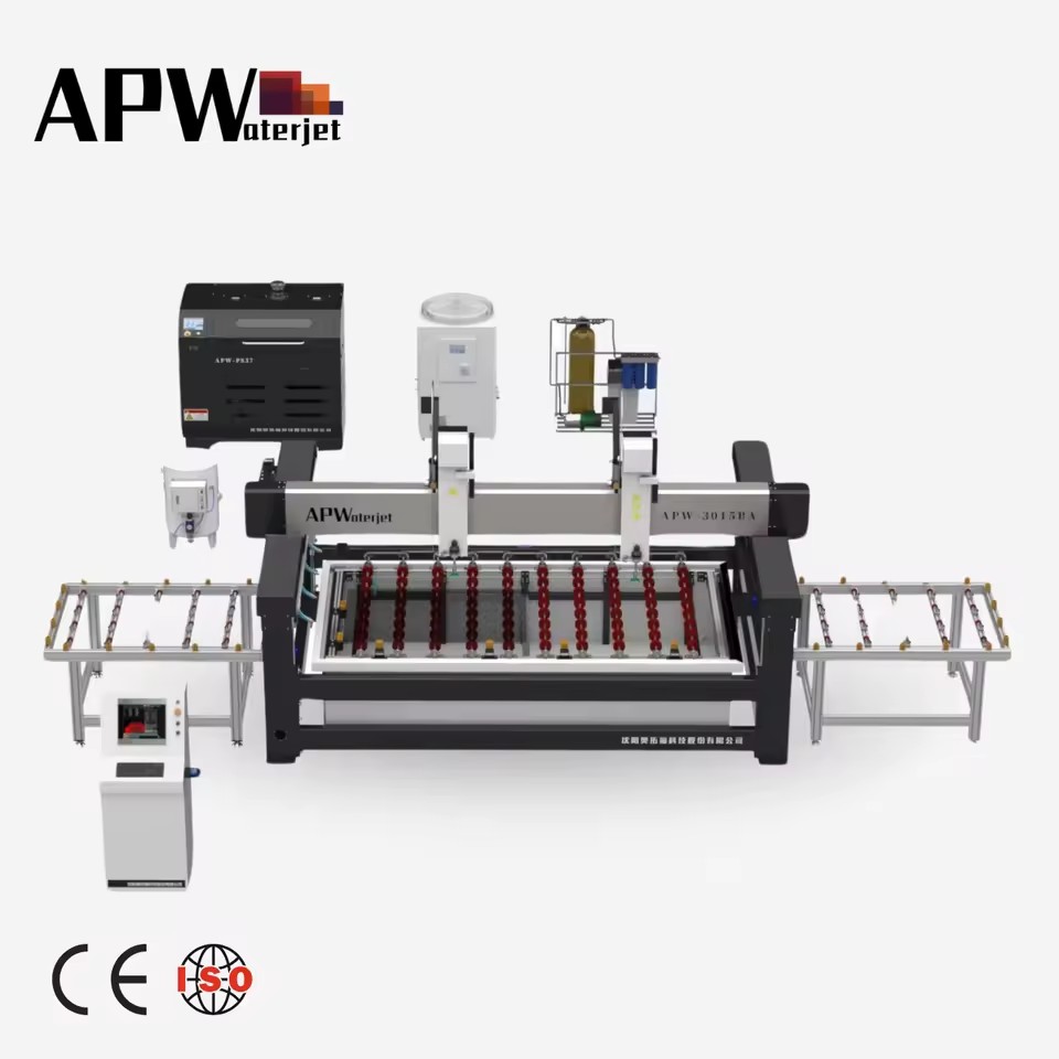 High pressure glass water jet cutting machine marble water jet