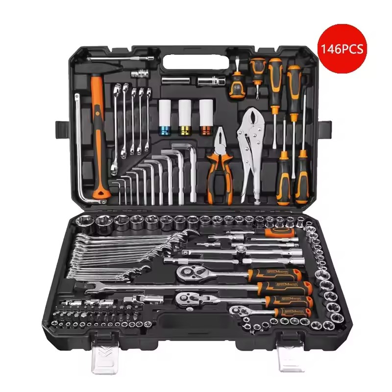 Industrial Heavy Duty Professional Household Auto Repair Complete Hand Tool Case Box 146pc Home & Garage Mechanics Tool Kit Set