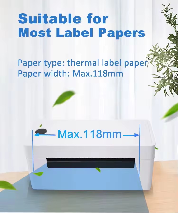 NORGEE Heavy Duty Commercial Barcode Thermal Printer High-Speed USB/WiFi 4 Inch 203 DPI Excel Inserted Printing Intelligent