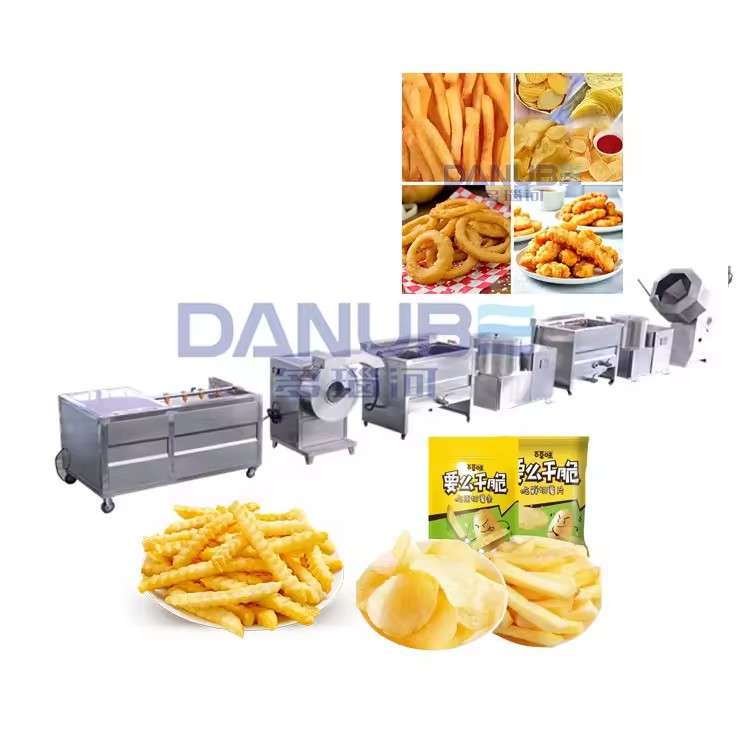 Industrial Potato Chips Making Machine Processing Equipment Fresh French Fries Production Line