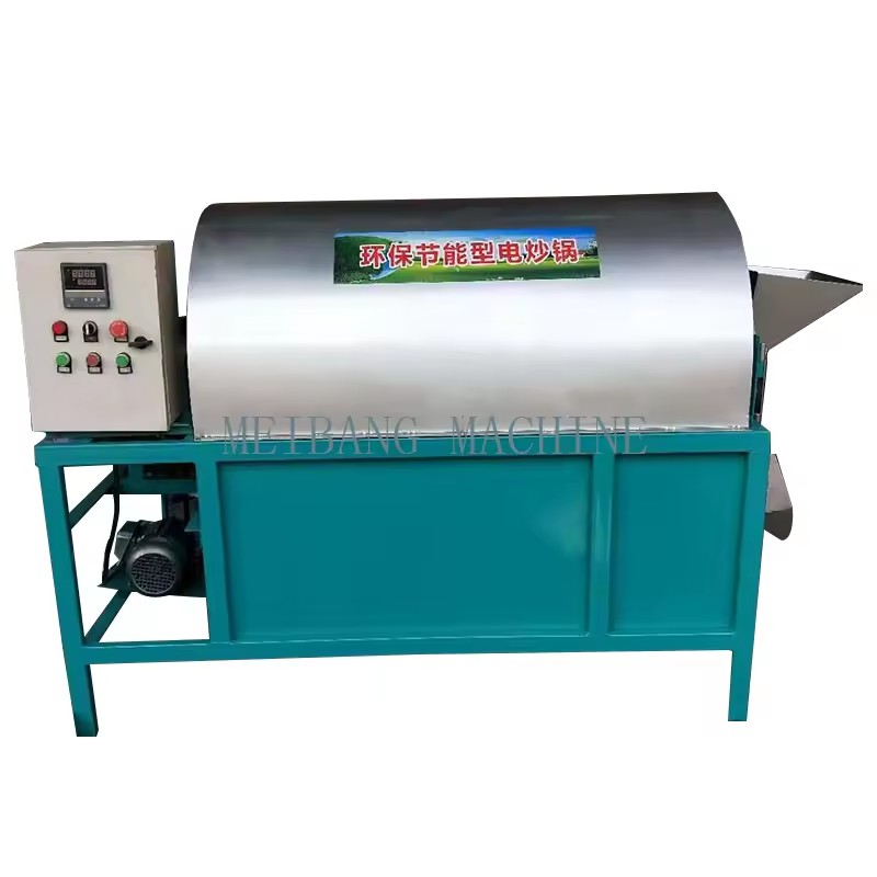 Large Commercial Roller Roaster Stainless Steel Rotary Drum Nut Stir-frying Machine Small Sesame Fry Machine