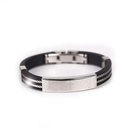 High Quality Custom Engraved Letters Fashion Casual Silicone Stainless Steel Bracelet