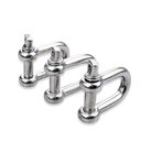Type Polished Screw Marine Anchor Lifting Chain D Shackles 304/316 Stainless Steel High Quality European Silver Metric 10pcs