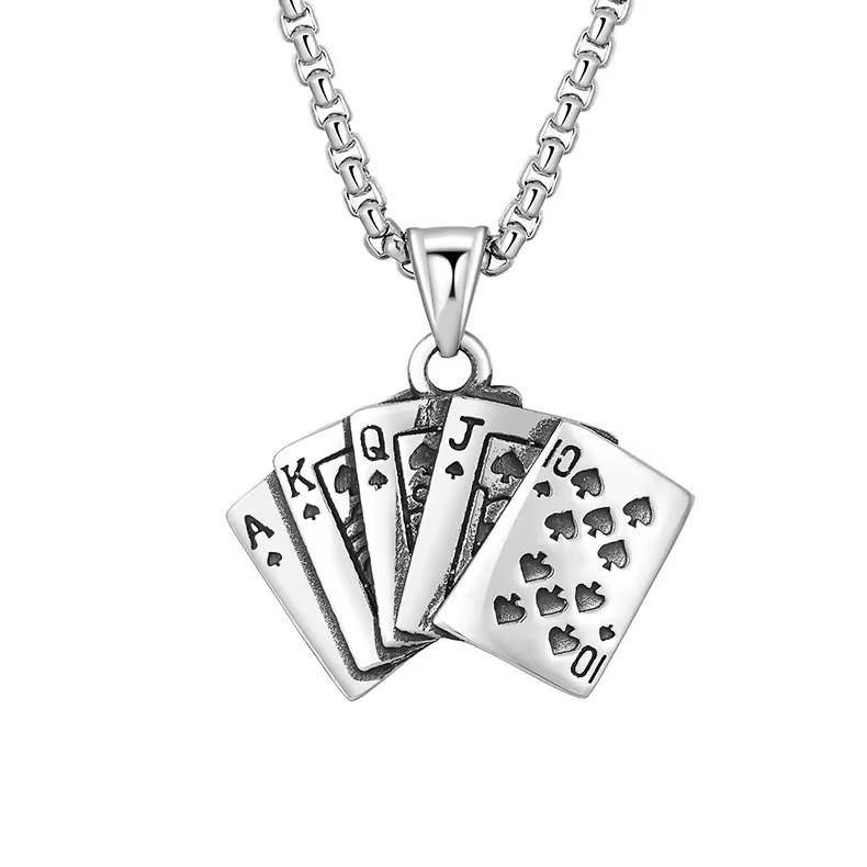 PN1107-1114 Men's Necklace Black Shape Titanium Stainless Steel Chain Trend High Quality Brand Creative Handsome Pendant