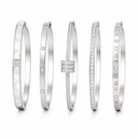 18k Gold-plated Women's Stainless Steel Bangle with Shell Inlay, Zircon, Roman Numerals, and Nail Design