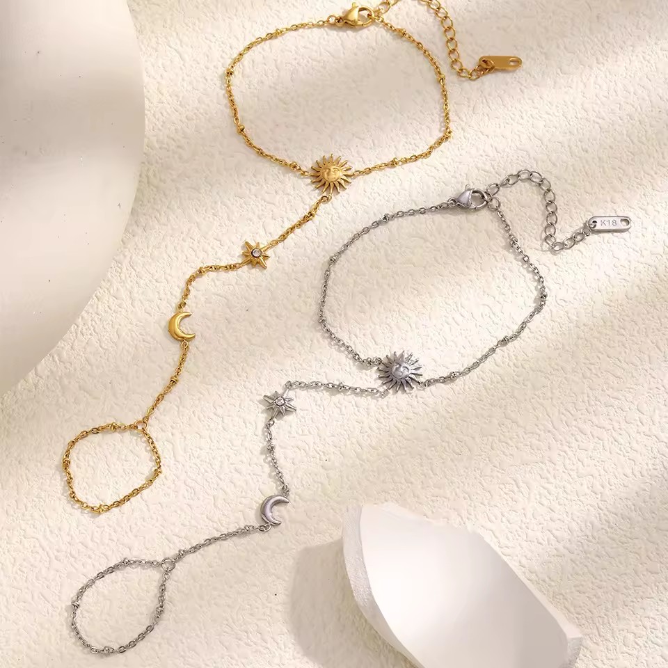 18K Gold Plated Stainless Steel Jewelry Bracelets for Women