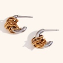Wholesale Stainless Steel Earrings, European Mini Wrapped C Shape Trendy Unique Women Ear Jewelry
