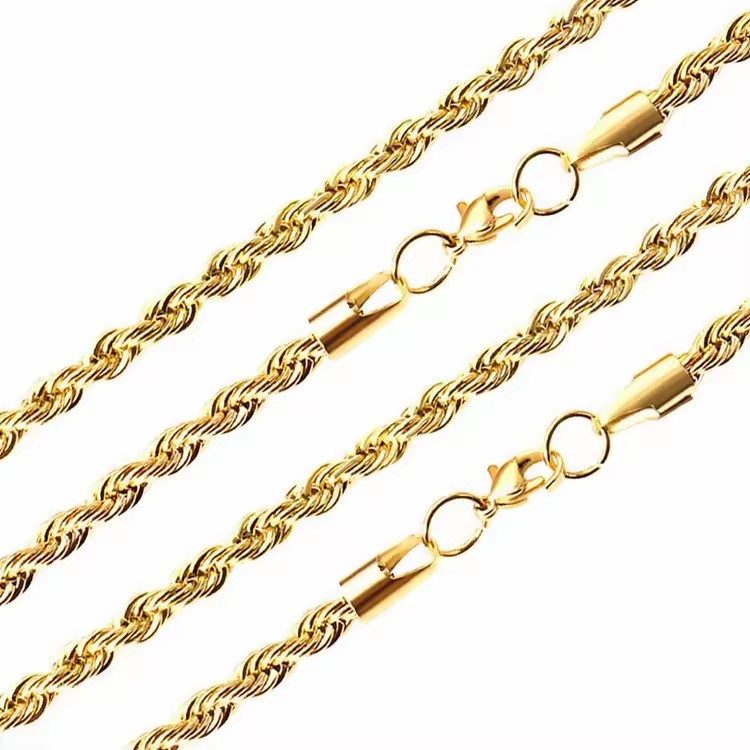 Jewelry Manufacturer Wholesale Fashion Twist 925 Sterling Silver Rope Chain for Men