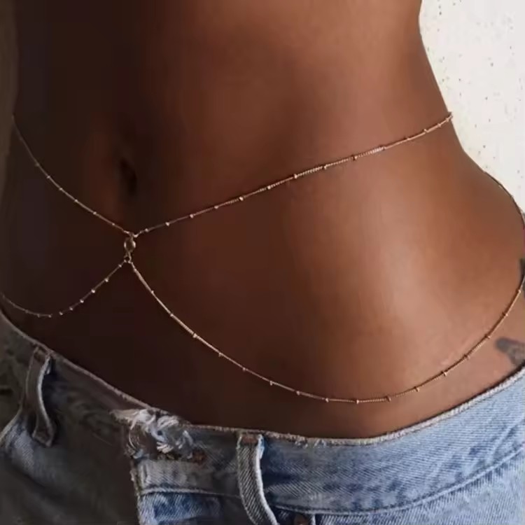 Stainless Steel Cross Waistline Chain Lady Women Fashion Jewelry Body Chain Gold Plated Waist Chain