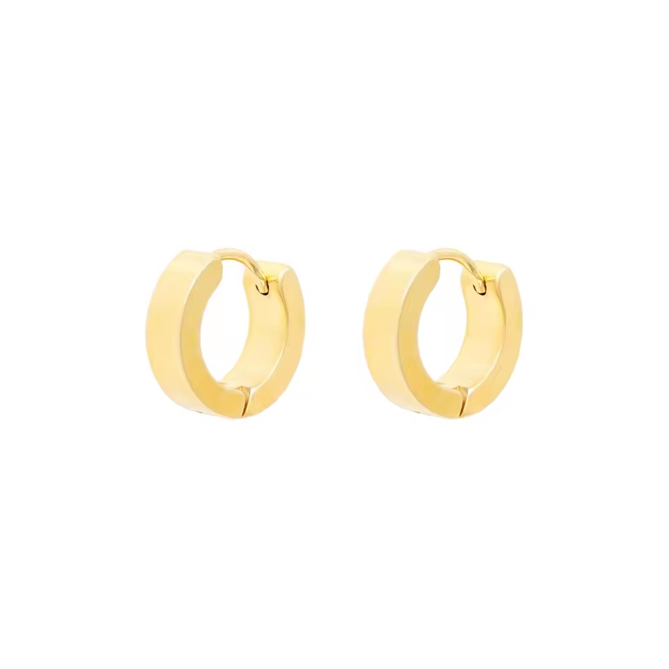 Punk Style Hip Hop 4*9mm Stainless Steel Round Hoop Earring for Man Woman