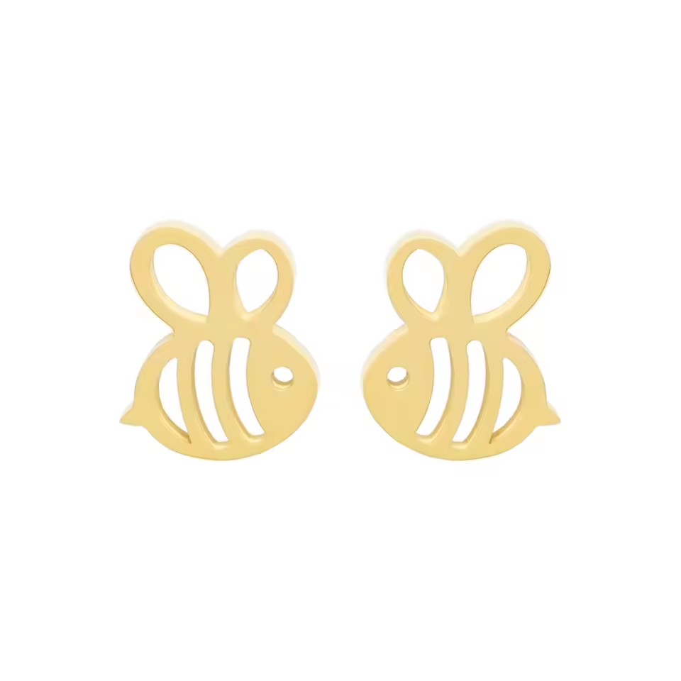 Brand New Cartoon Bee Animal Stainless Steel Fine Jewelry Earrings Women