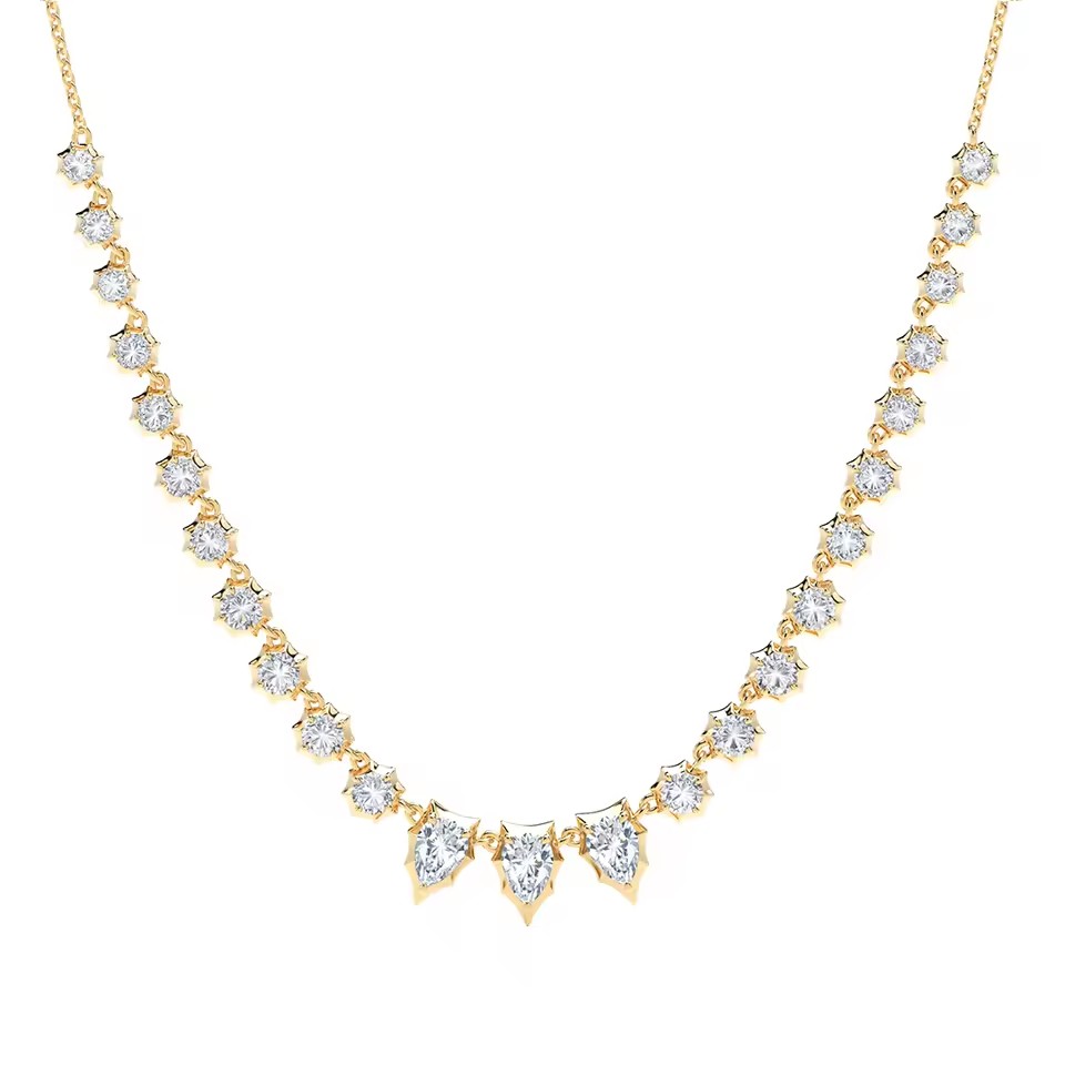 Laodun Hot Selling Pendant Necklace Engagement Personalized Elegant Fancy CZ S925 Sterling Silver Necklace