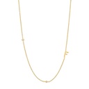 Laodun Small Size Initial 26 English Alphabet Letter Pendant Necklace Side Way Alphabet Initial Necklace
