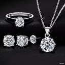Dazzling 925 Sterling Silver Moissanite Jewelry Set for Women Anniversary Wedding Engagement Gift