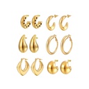 Ins Hypoallergenic Earrings Jewelry 316L Stainless Steel Non Tarnish Chunky 18k Gold Plated Hoop Women Earring